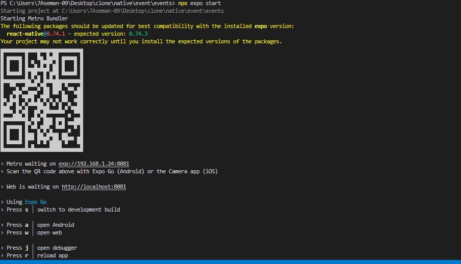 vscode expo react native